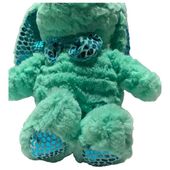 KellyToy Easter Bunny Rabbit Mint Green Metallic Ear Stuffed Animal Plush Bowtie - Picture 4 of 8